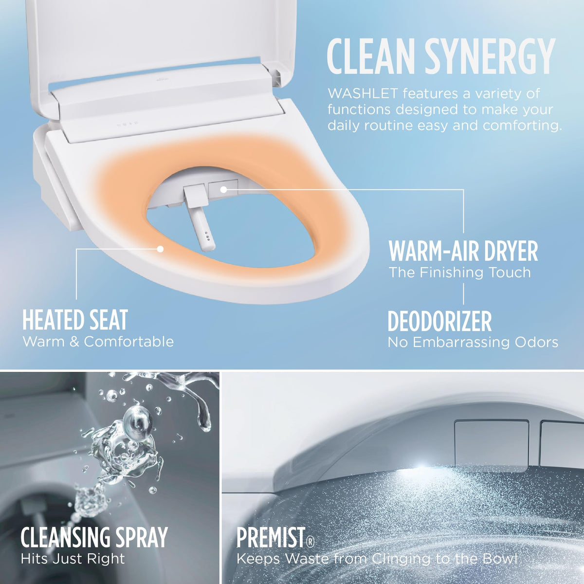 TOTO WASHLET KS6 nightlight glows softly for safe night visits