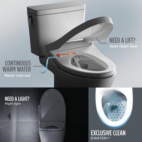 TOTO WASHLET+ S7A elongated cotton white seat for sleek bathroom style.