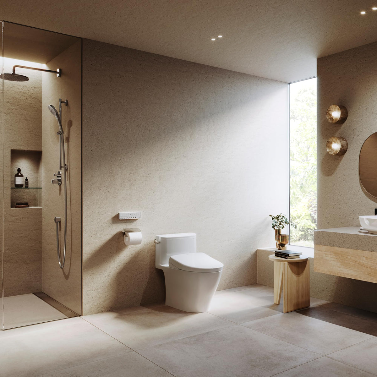 TOTO WASHLET+ S7A built-in nightlight for easy night-time visits.