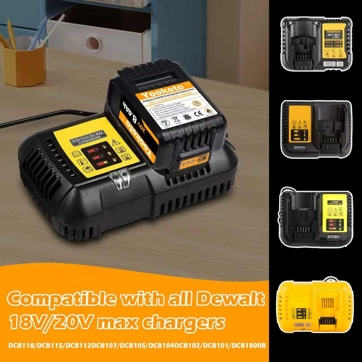 Totoplus Dewalt 20V Max 8Ah battery in use with a drill.