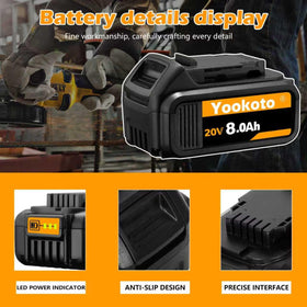 Totoplus Dewalt 20V Max 8Ah battery packaging and included manual.