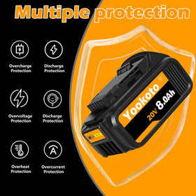 Totoplus Dewalt 20V Max 8Ah battery side profile showing compatibility.