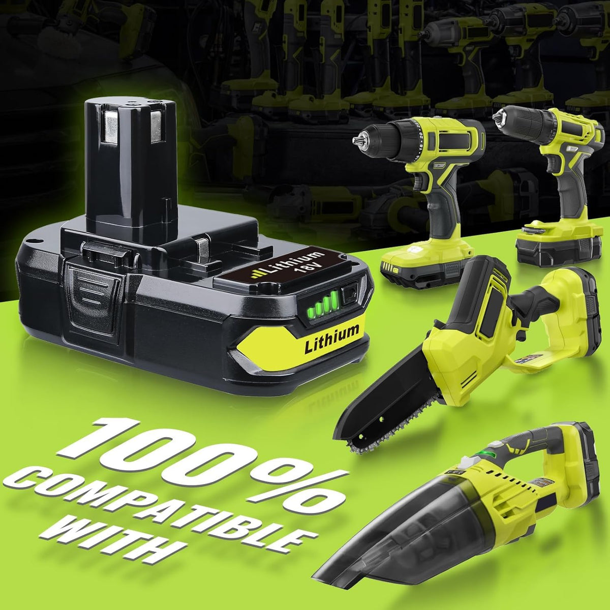 Totoplus Ryobi 18V battery intelligent protection guards against common charging hazards.