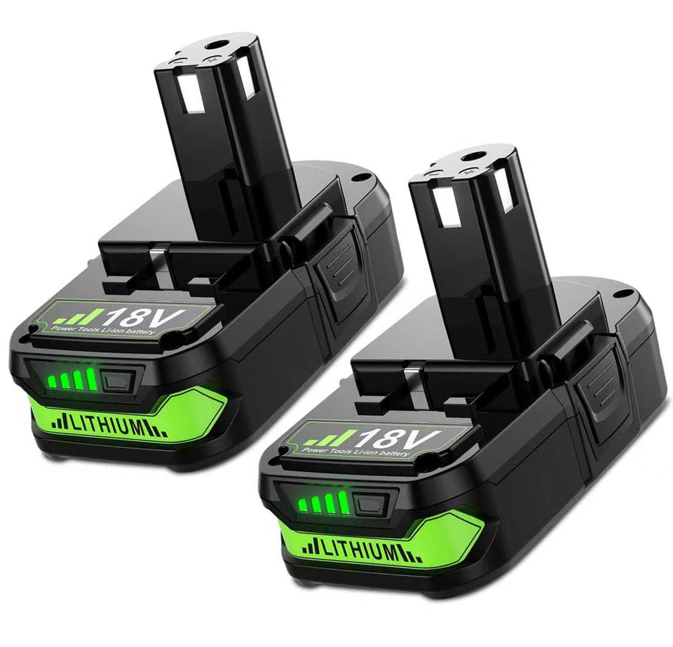 Totoplus Ryobi 18V battery with LED indicator shows real-time power levels for uninterrupted work.