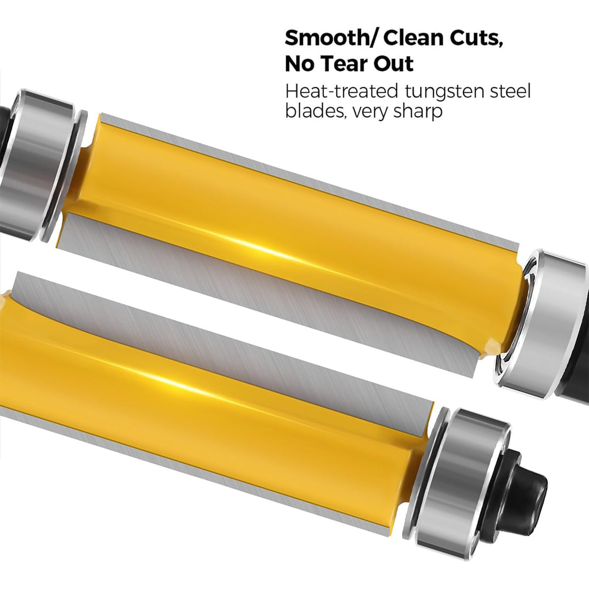 Totowood ball bearing guides ensure smooth operation while trimming edges