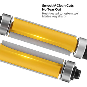 Totowood ball bearing guides ensure smooth operation while trimming edges