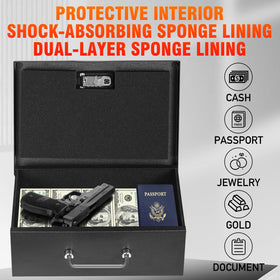 Totoy portable fireproof box with 3-digit lock for secure, keyless access.