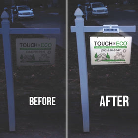 Touch Of ECO LITEAGENT PRO adjustable bracket attached to a sign