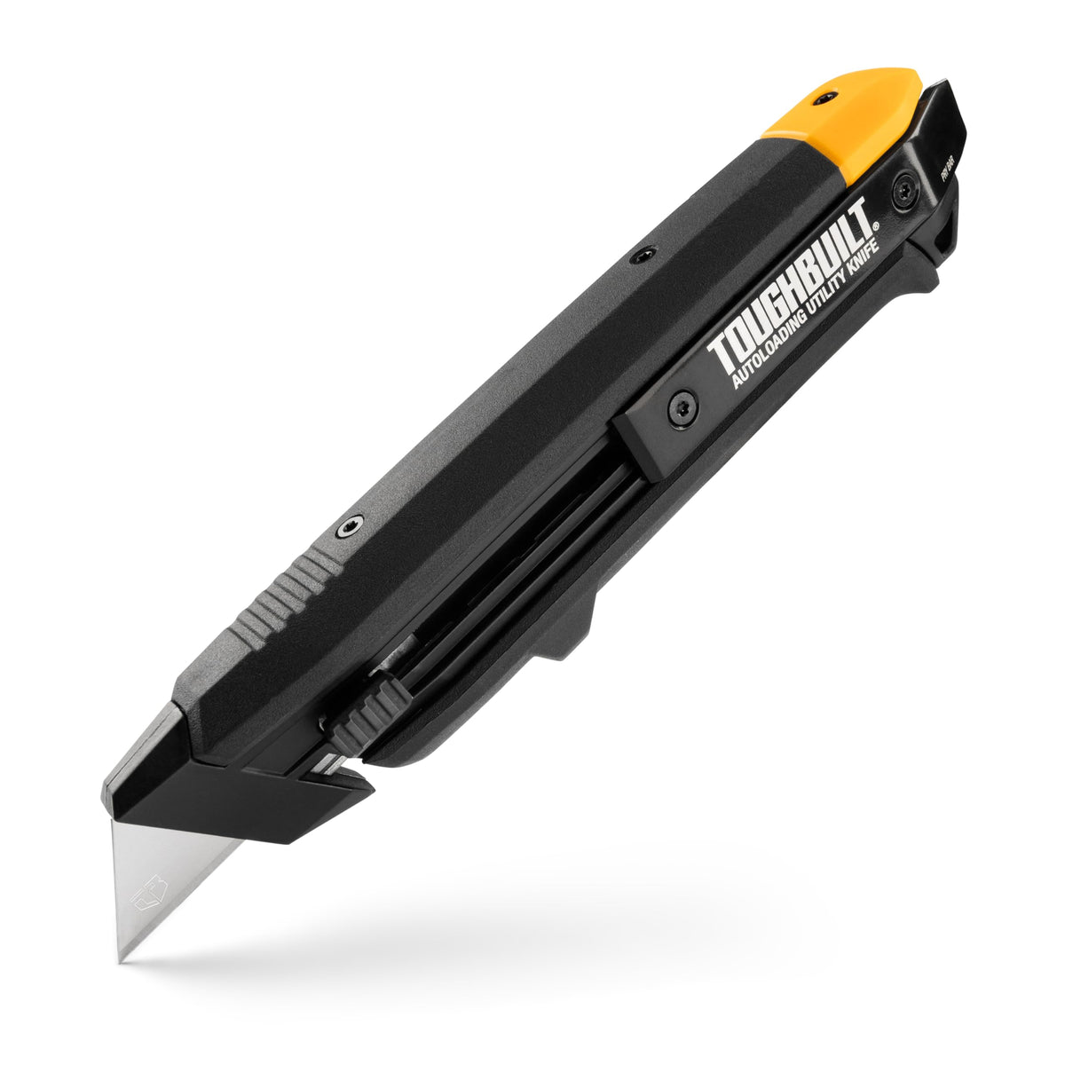 ToughBuilt autoloading knife front view—durable all-metal construction for heavy-duty cuts on site.