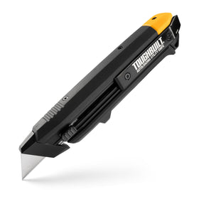 ToughBuilt autoloading knife front view—durable all-metal construction for heavy-duty cuts on site.