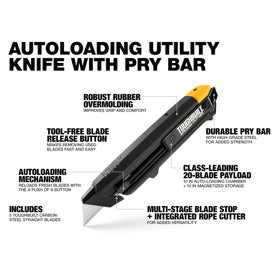 ToughBuilt blade magazine view—built-in magazine stores spare blades for quick changes.
