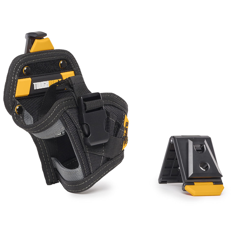 ToughBuilt ClipTech compact drill holster for fast tool access on site.
