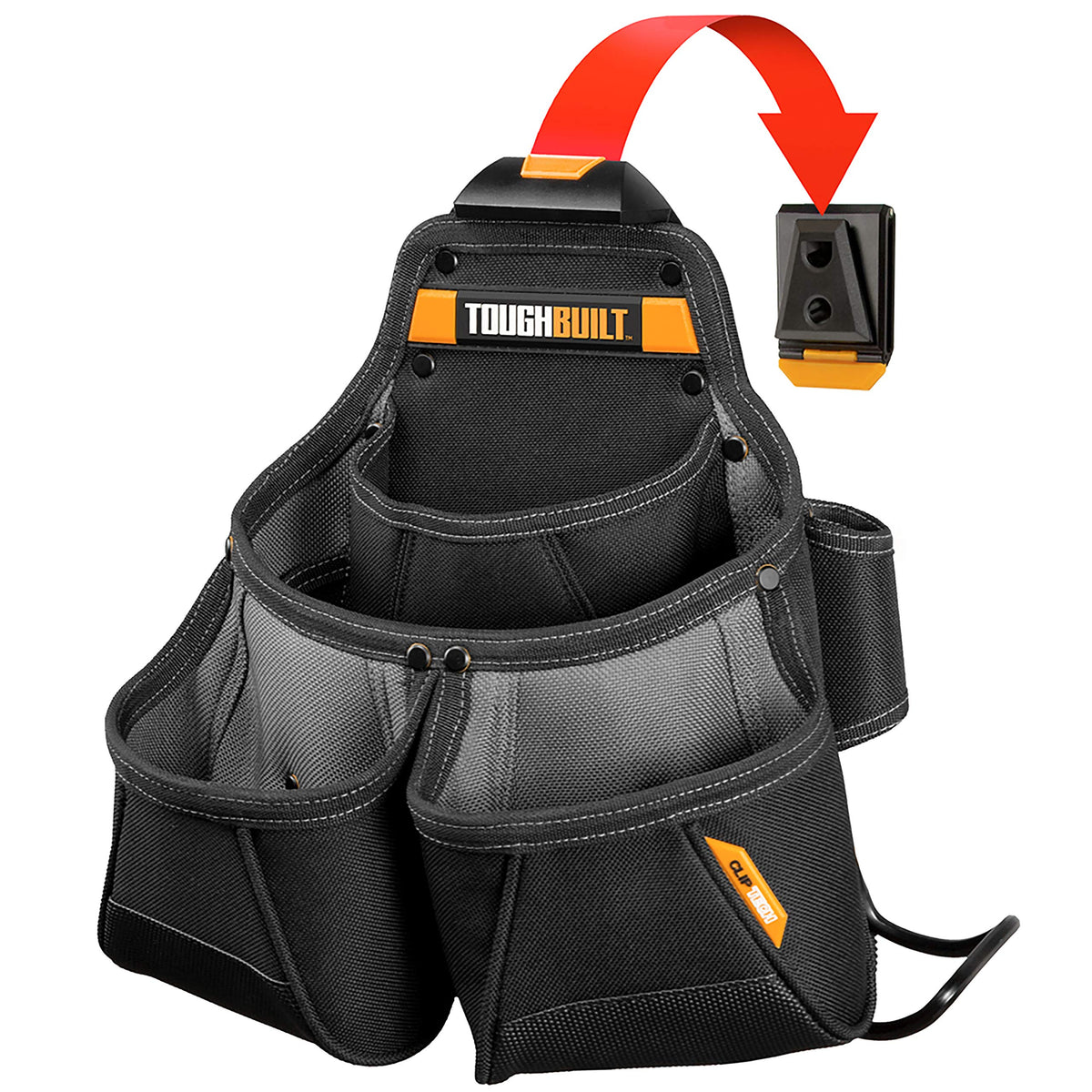 ToughBuilt ClipTech Framer Pouch with 10 pockets for quick tool access.