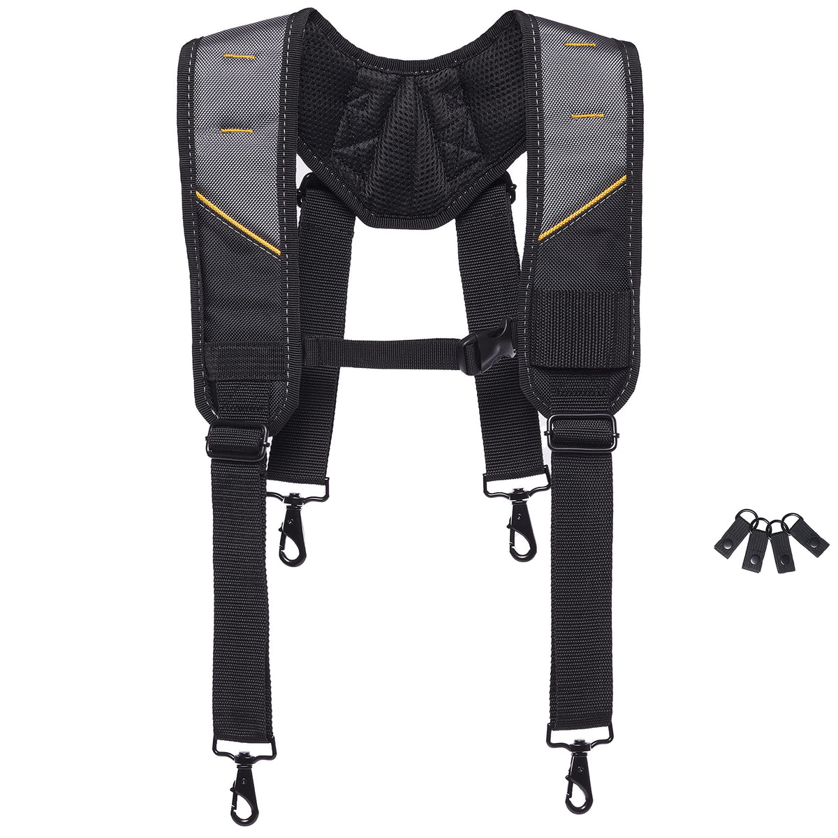 ToughBuilt ClipTech Pro Padded Suspenders front view showing load distribution