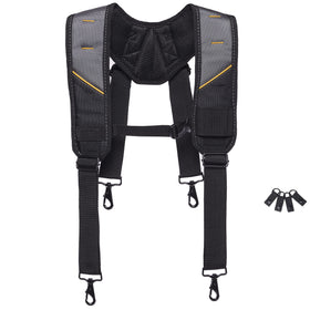 ToughBuilt ClipTech Pro Padded Suspenders front view showing load distribution