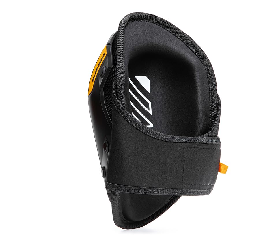ToughBuilt GelFit Rocker knee pads – adjustable straps close-up, secure fit for busy job sites.