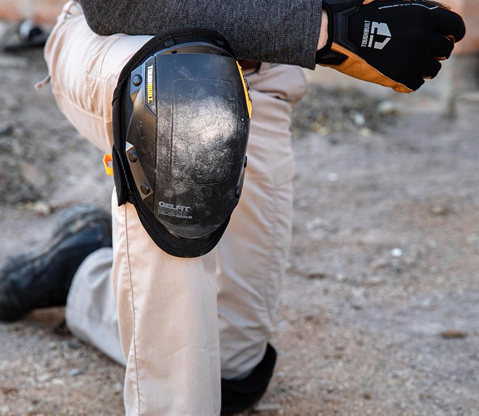 ToughBuilt GelFit Rocker knee pads – protective gear in action on workplace tasks.