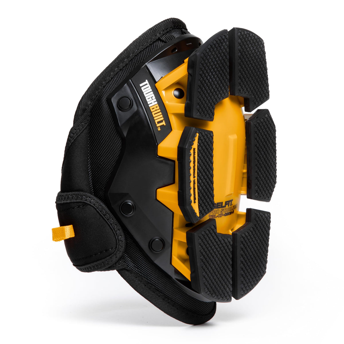 1680D fabric on ToughBuilt GelFit Stabilizer Knee Pad ensures lasting durability in harsh sites