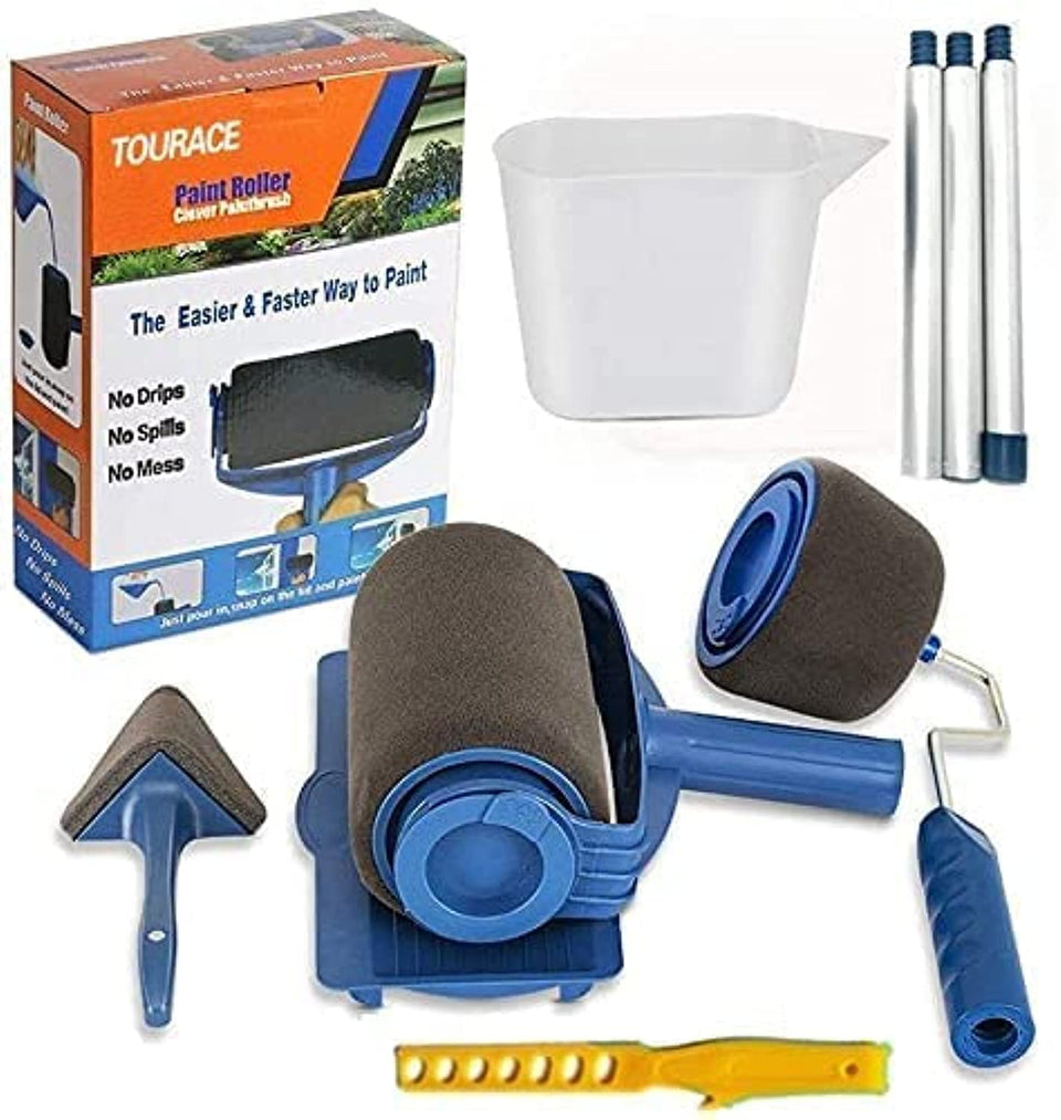 Tourace 9Pcs Paint Roller Kit big roller for walls and smooth coverage