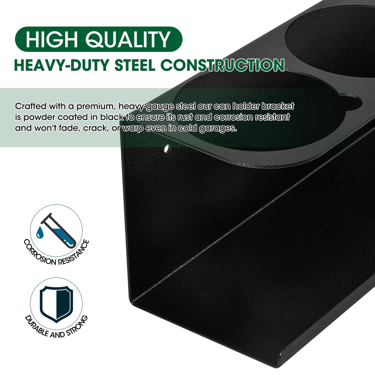Durable 16-gauge steel with rust-resistant finish for indoor use.