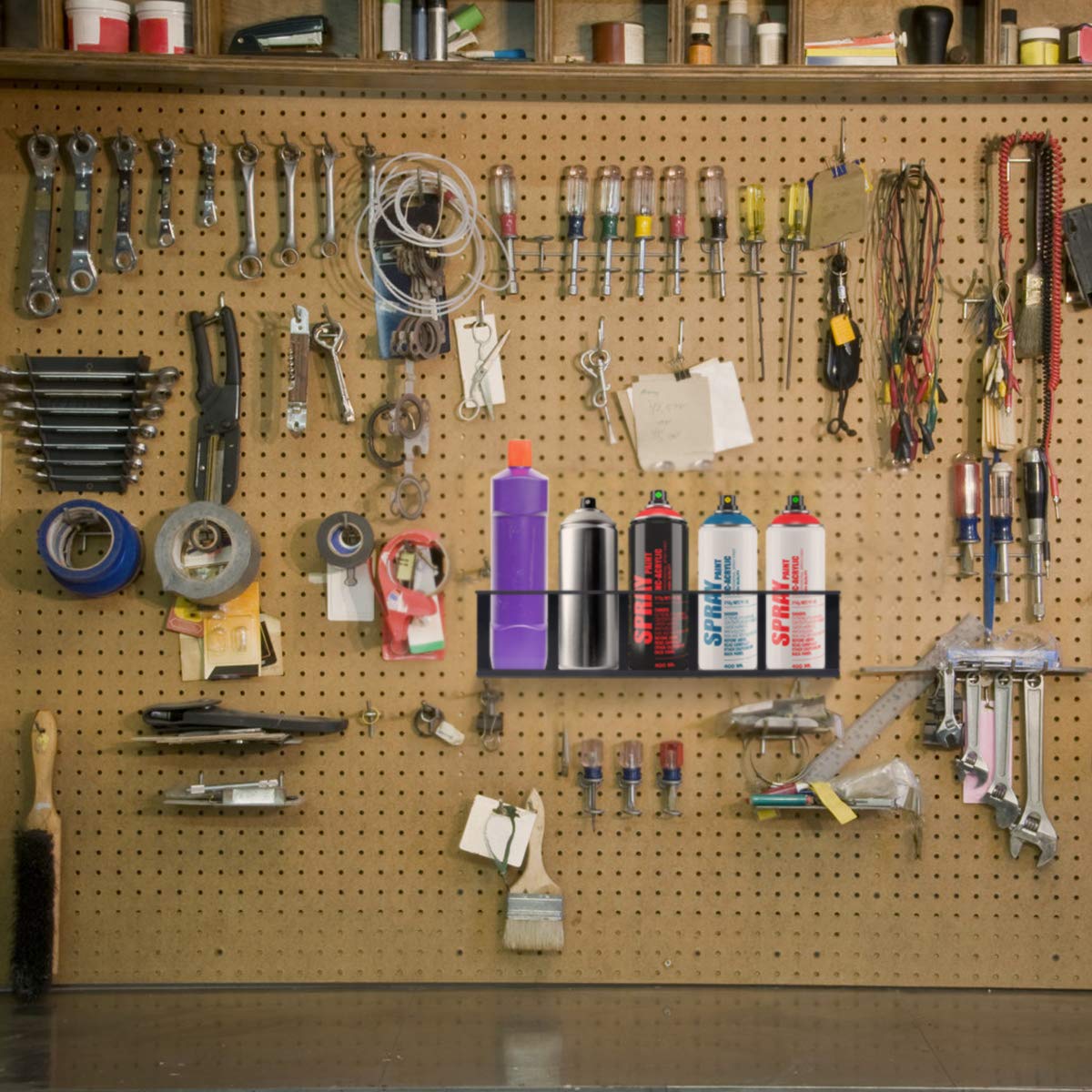 Compact 16.5 inch width and 3.5 inch depth maximize wall storage.