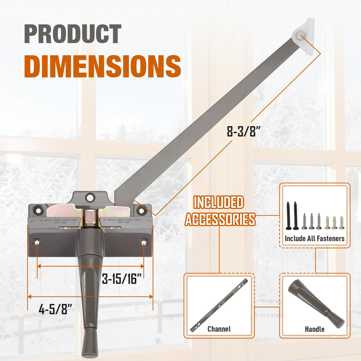 Touri diecast zinc body and steel arm for durable window crank performance