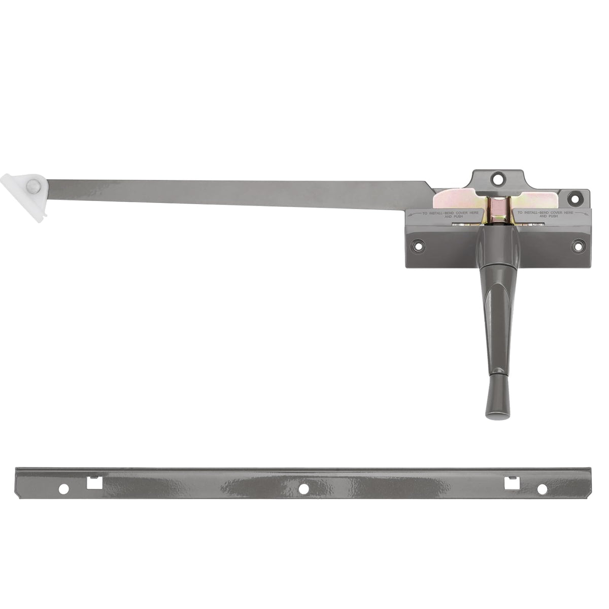 Touri straight arm operator on the right side with stone finish for smoother operation.