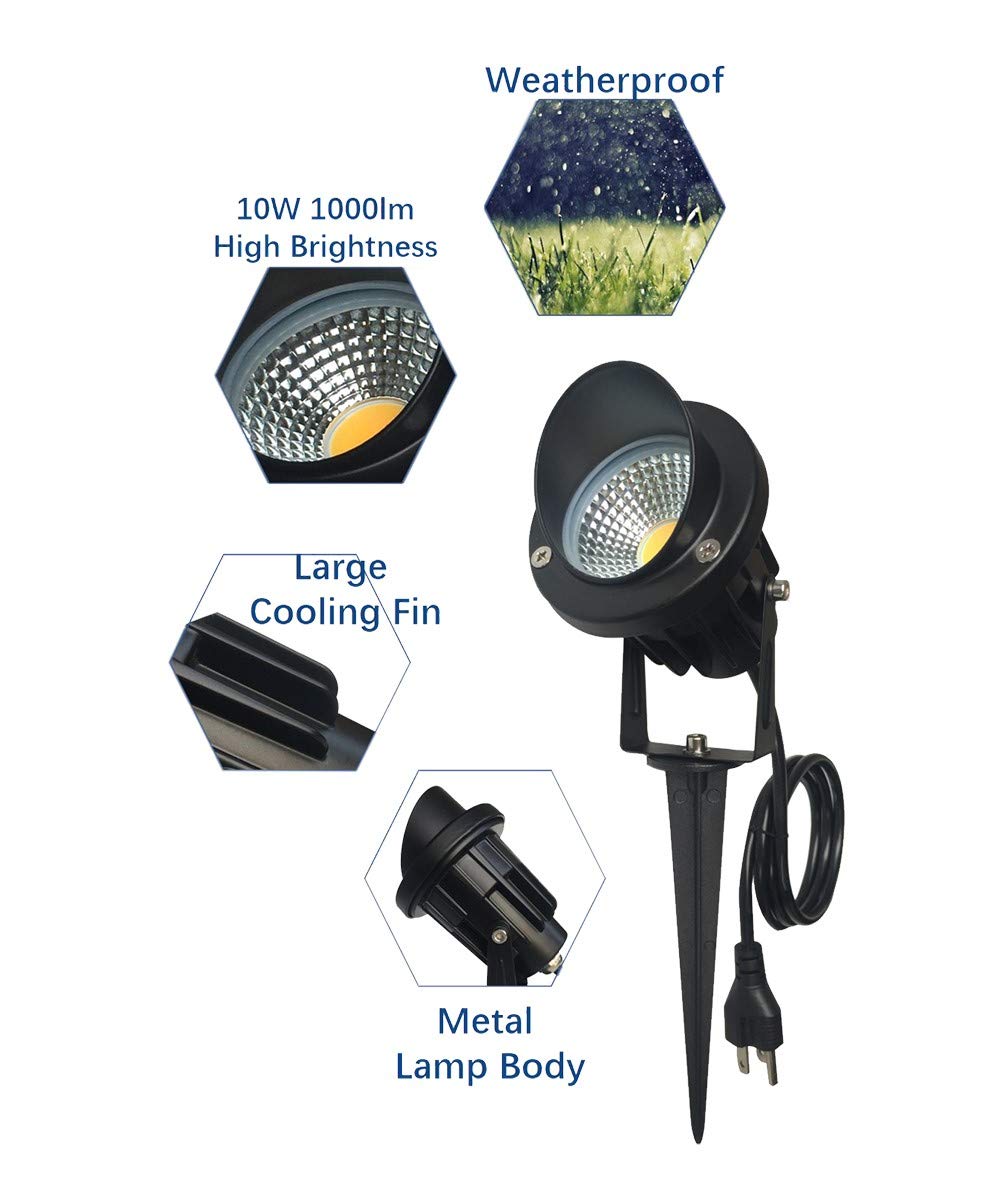TOVEENEN flag yard lighting provides broad visibility for trees and landscaping.