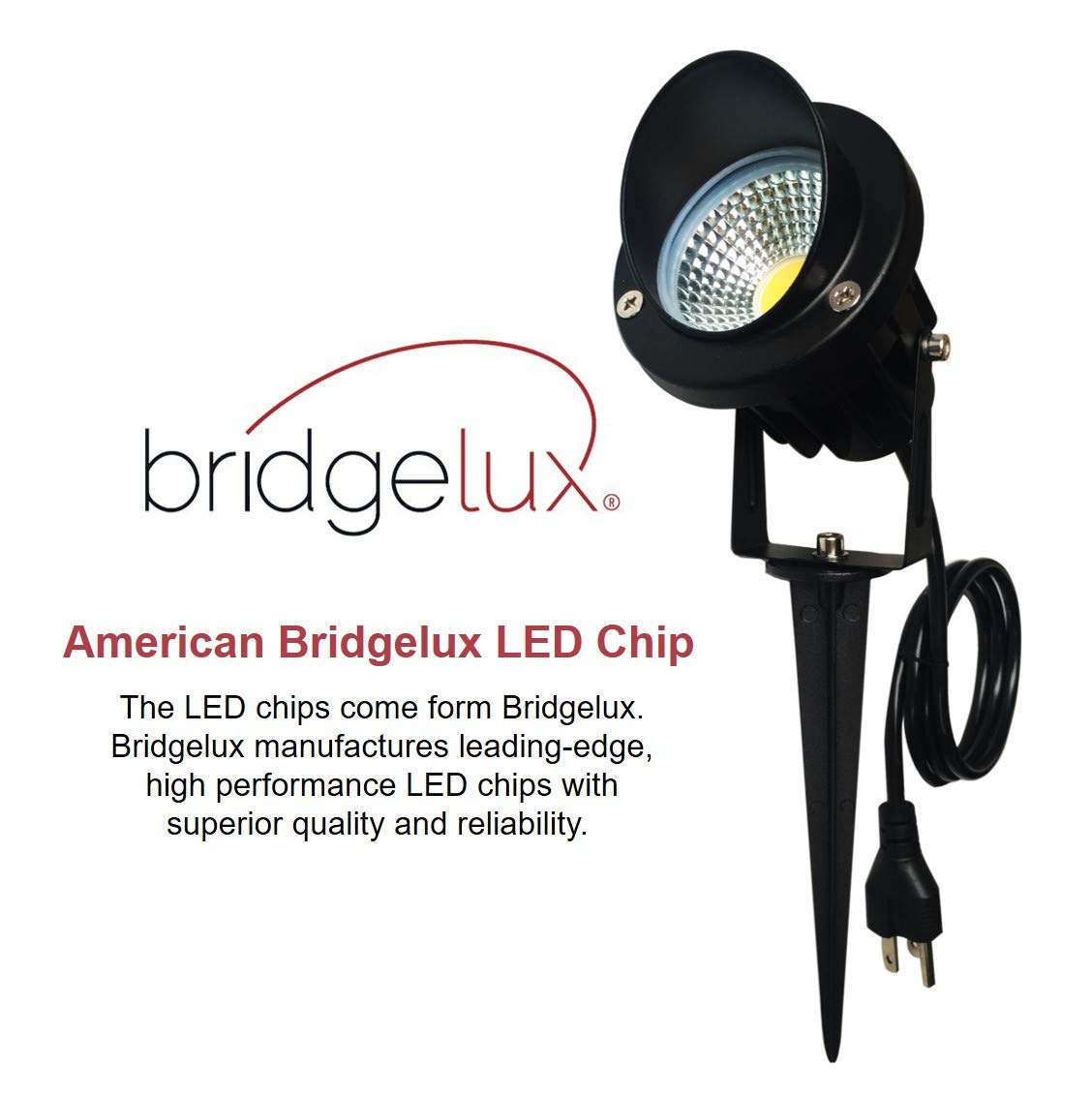 TOVEENEN spotlight features cooling fins and a metal body for durable outdoor use.