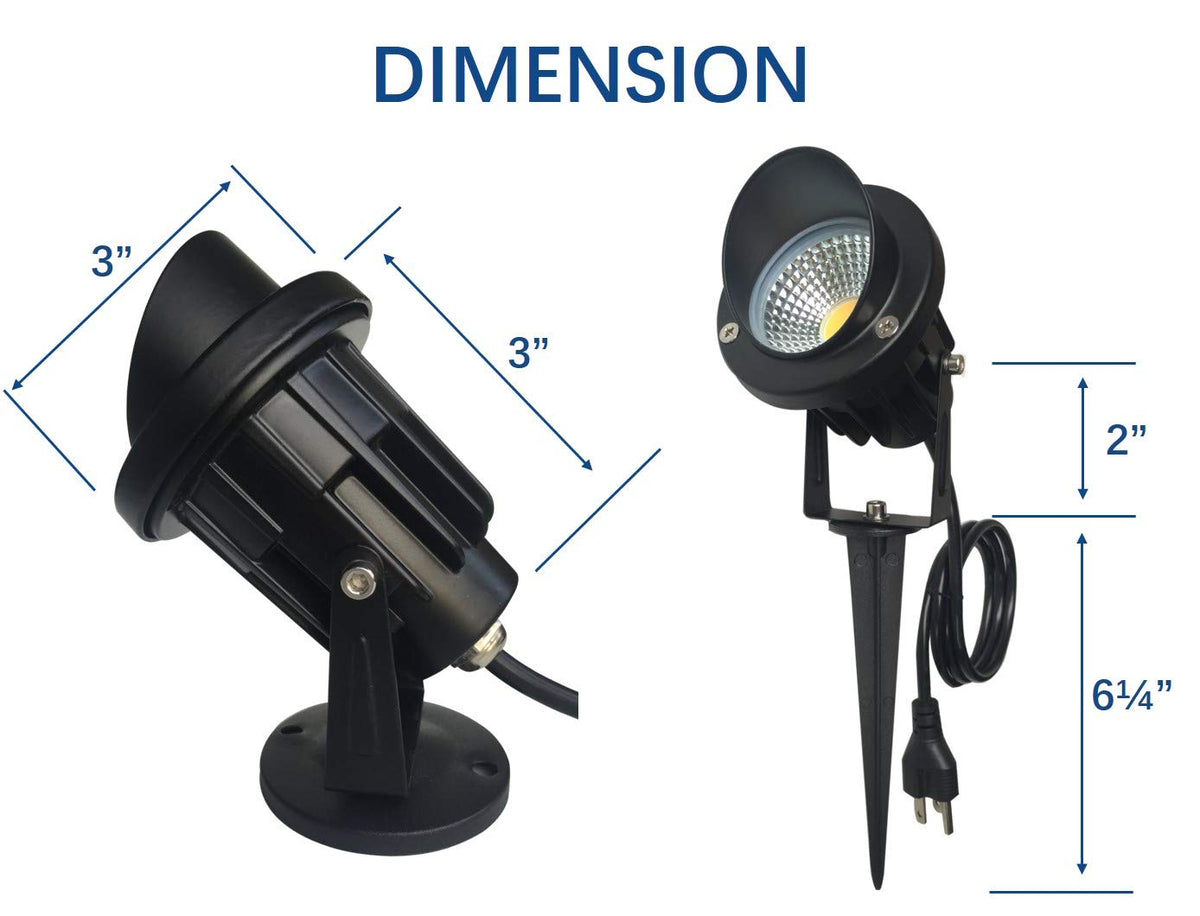 TOVEENEN outdoor spotlight with sturdy bracket and ground stake for stable setup.