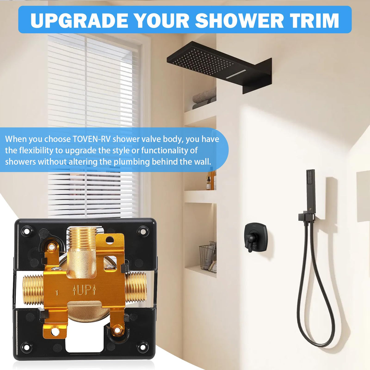 R10000-UNBXHF universal inlets connection demonstrating copper and PEX compatibility.
