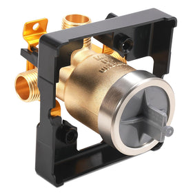 TOVEN-RV R10000-UNBXHF valve body front view showing universal compatibility with Delta trims.