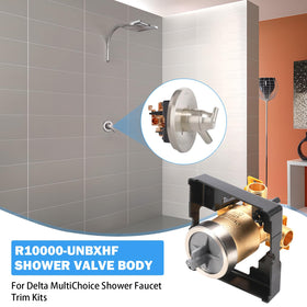 R10000-UNBXHF valve body side view highlighting durable brass construction.