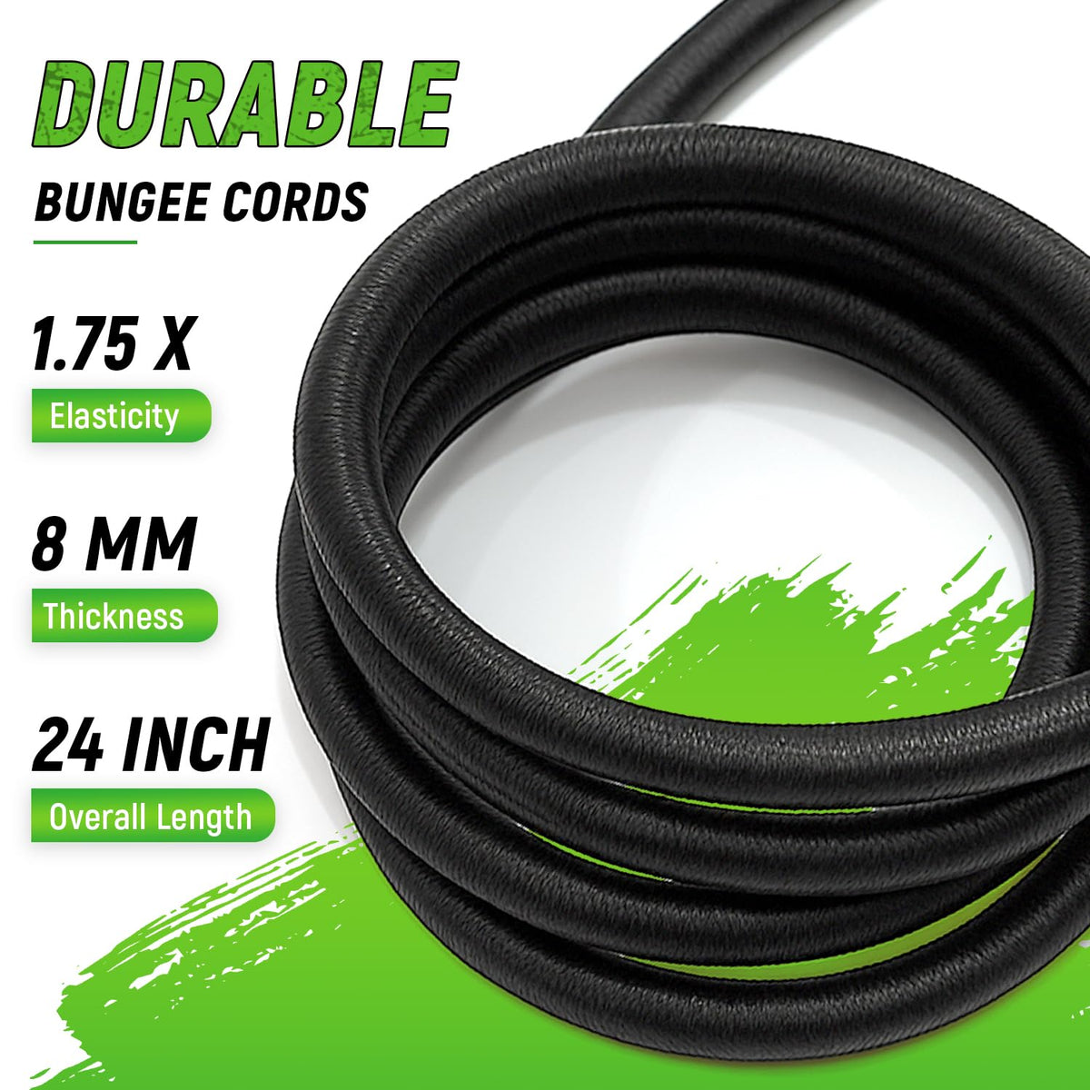 Towmax camping and garden-use bungee cord ready for tents and racks.