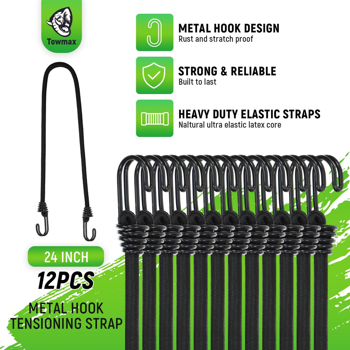Towmax UV-resistant bungee rope reflects long-lasting outdoor performance.