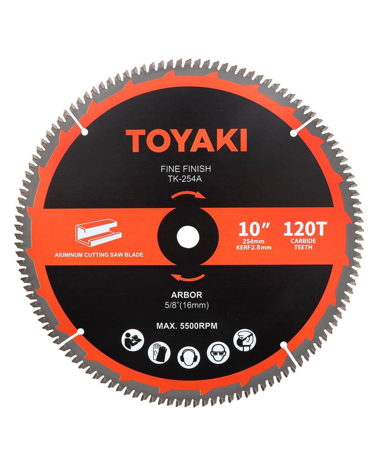 TOYAKI 10-Inch blade cutting aluminum for smooth finishes on metal projects
