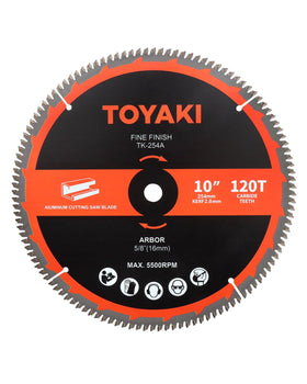 TOYAKI 10-Inch blade cutting aluminum for smooth finishes on metal projects