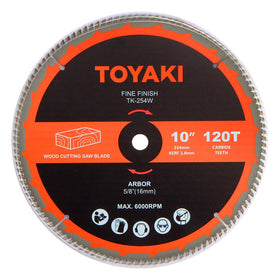 Toyaki 10-inch 120-tooth miter blade delivers a clean finish for wood cutting