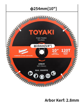 TOYAKI 120-Tooth blade close-up for ultra-fine finish on non-ferrous metals