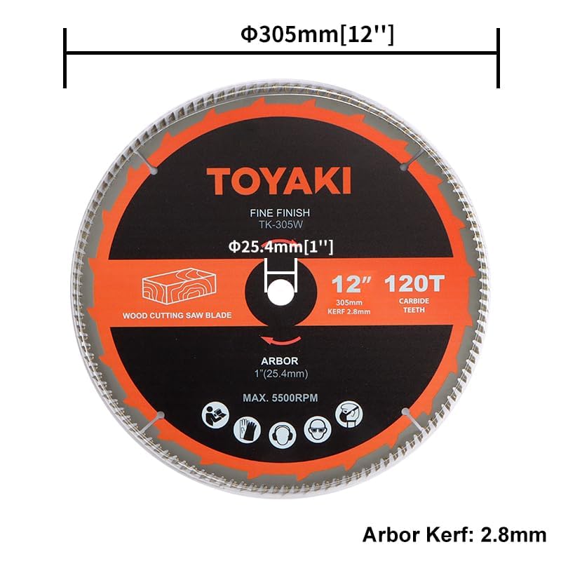 TOYAKI 12-inch blade demonstrates fine-cut performance on softwood with reduced vibration