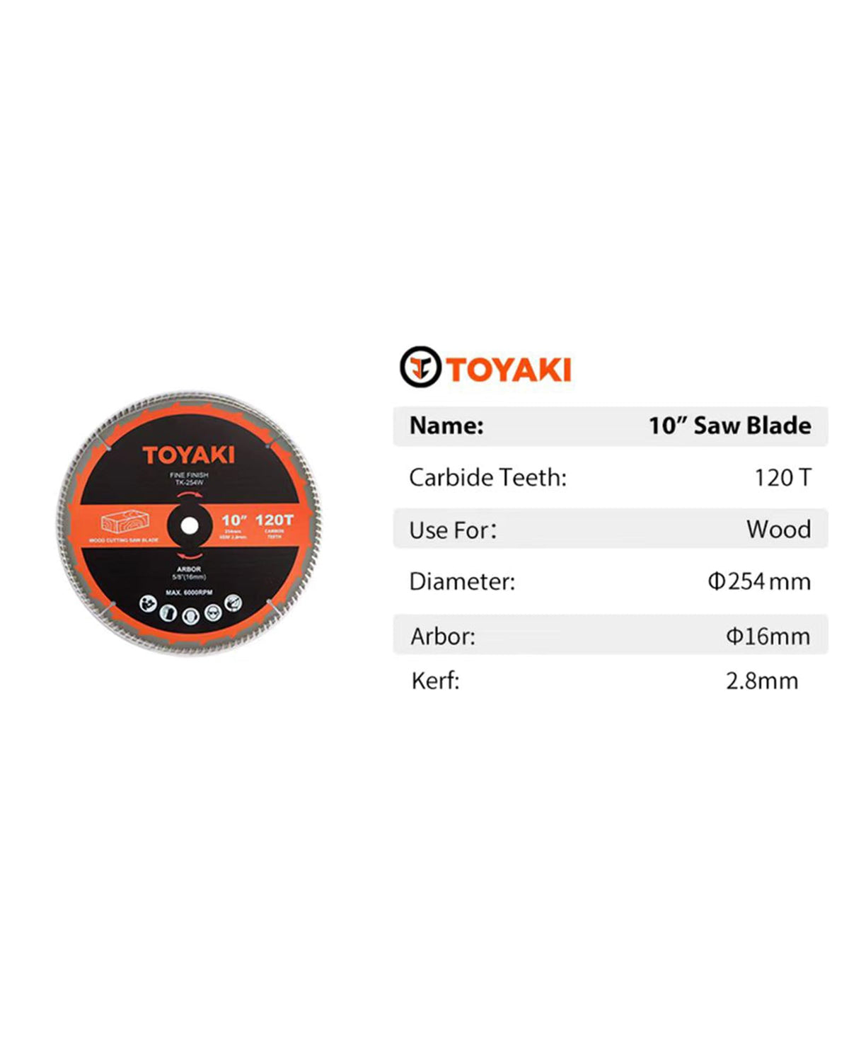 Toyaki 16mm arbor blade easy installation on common saws