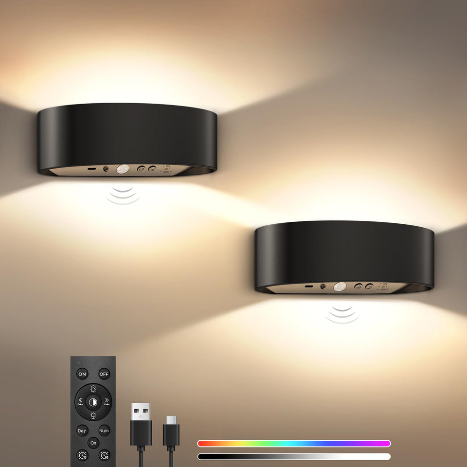 ToyGlee motion-sensor wall sconces set 2 automatically illuminate entryways.