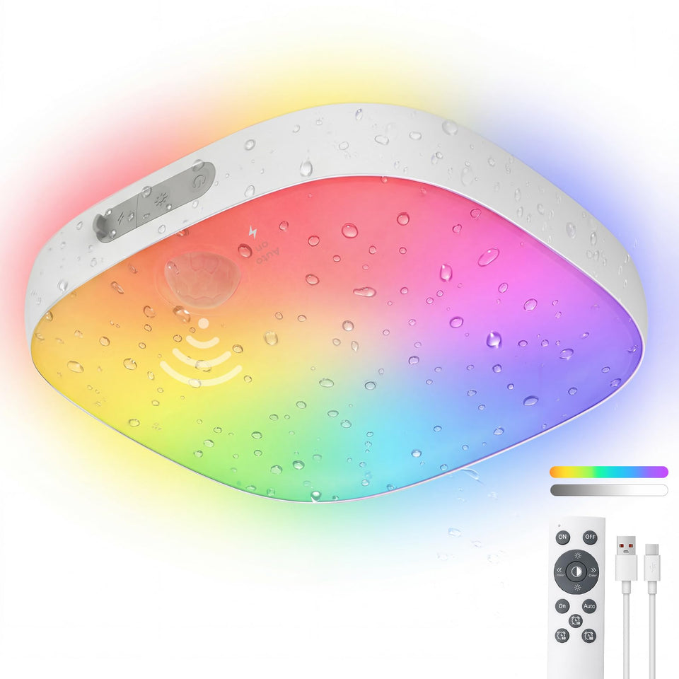 ToyGlee shower light in IP65 waterproof housing for wet bathroom spaces