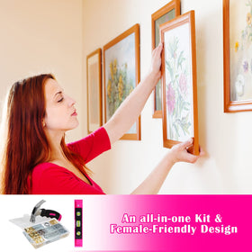 TOYIEW picture hanging kit magnetic level for precise alignment.