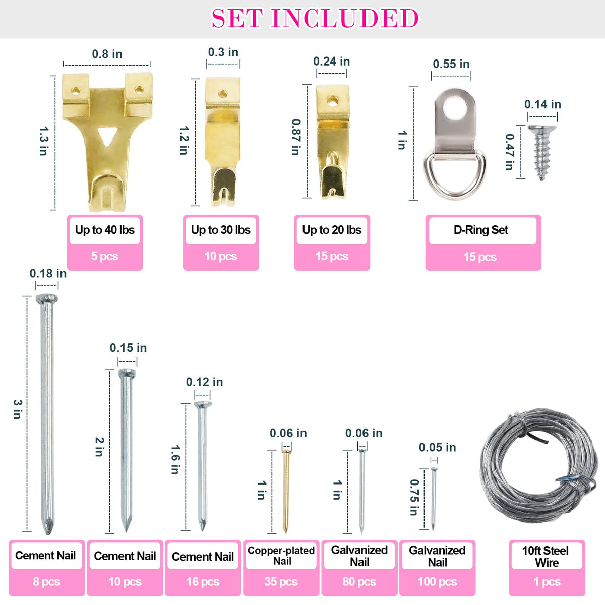 TOYIEW picture hanging kit wire enables adjustable, level displays.