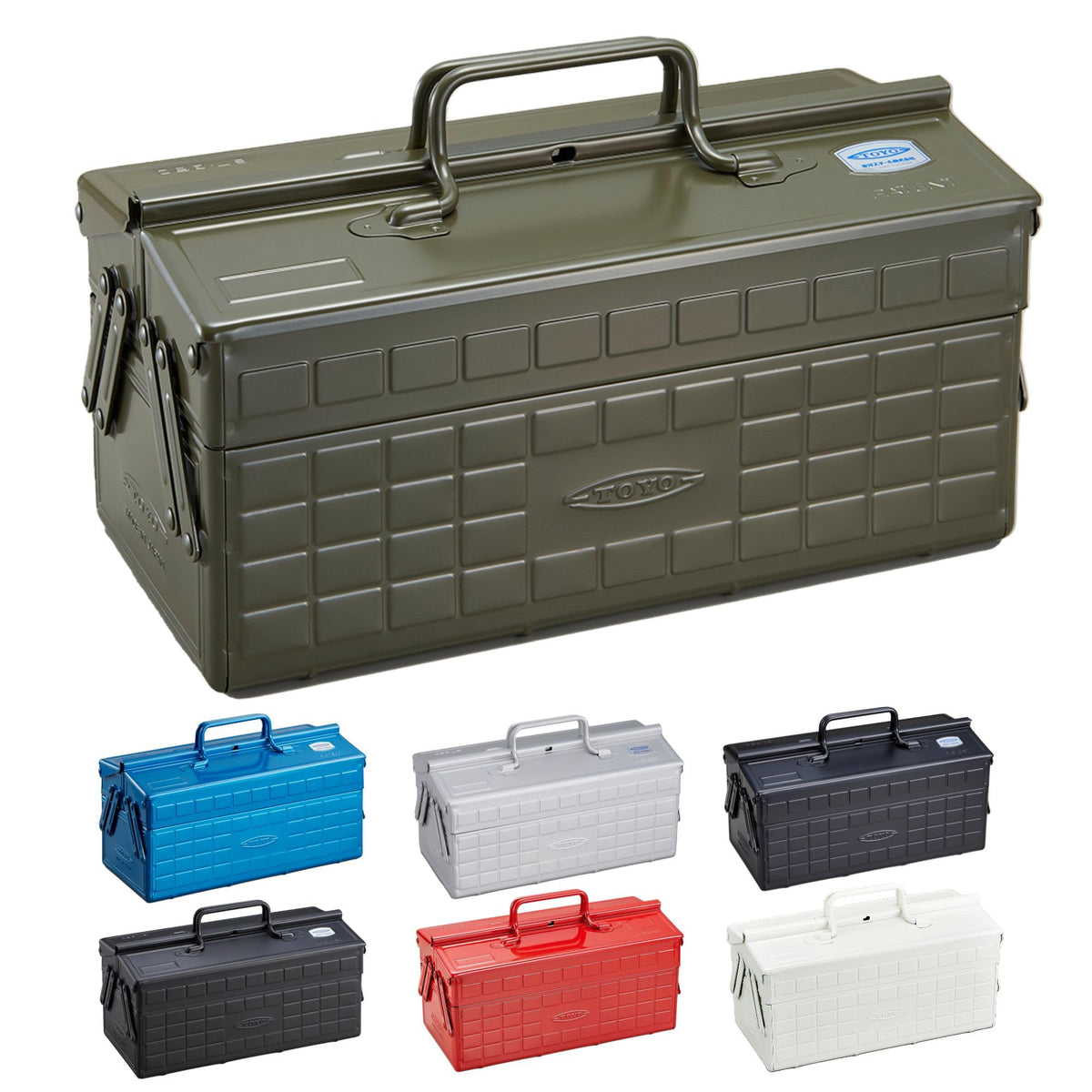 TOYO ST-350MG steel toolbox front view for compact, organized tool storage.