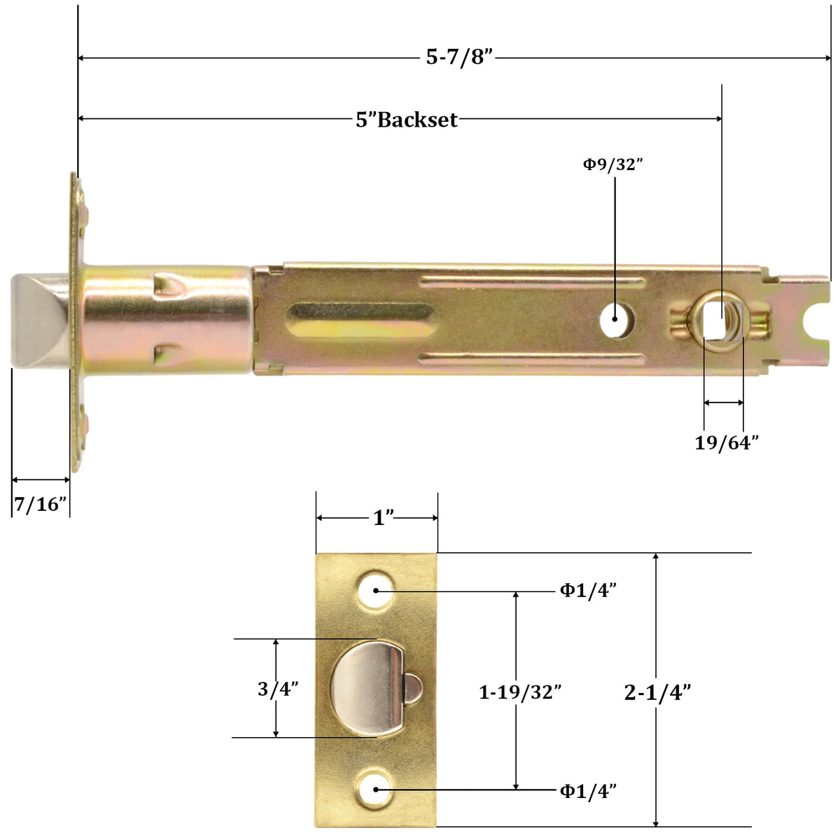 Installing TPard 5-Inch backset latch on standard door prep