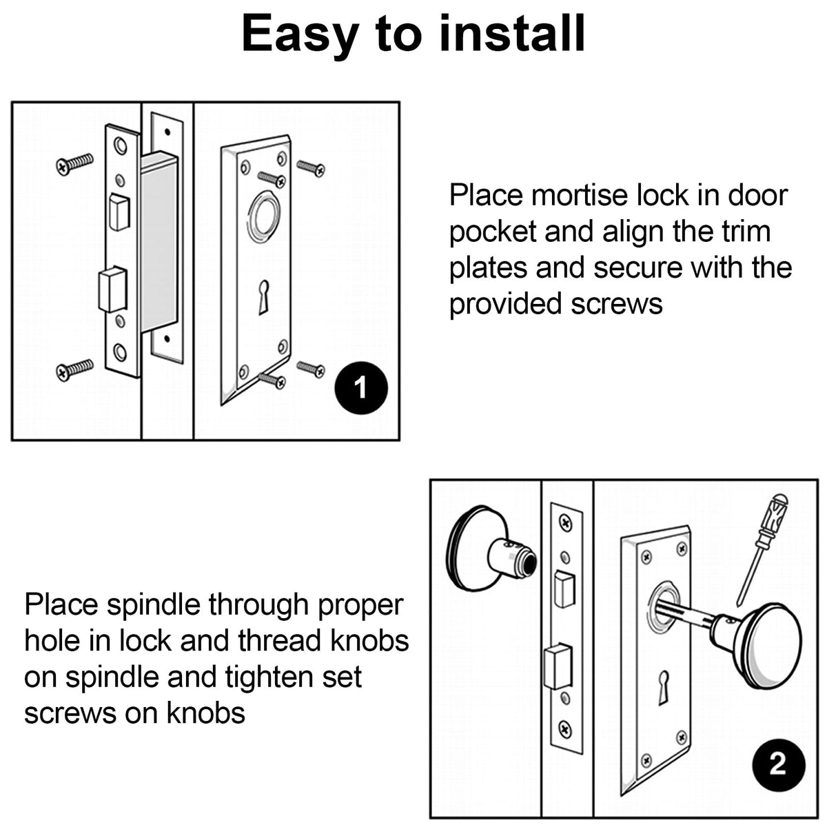 TPard matte black mortise lock body emphasizes sturdy construction