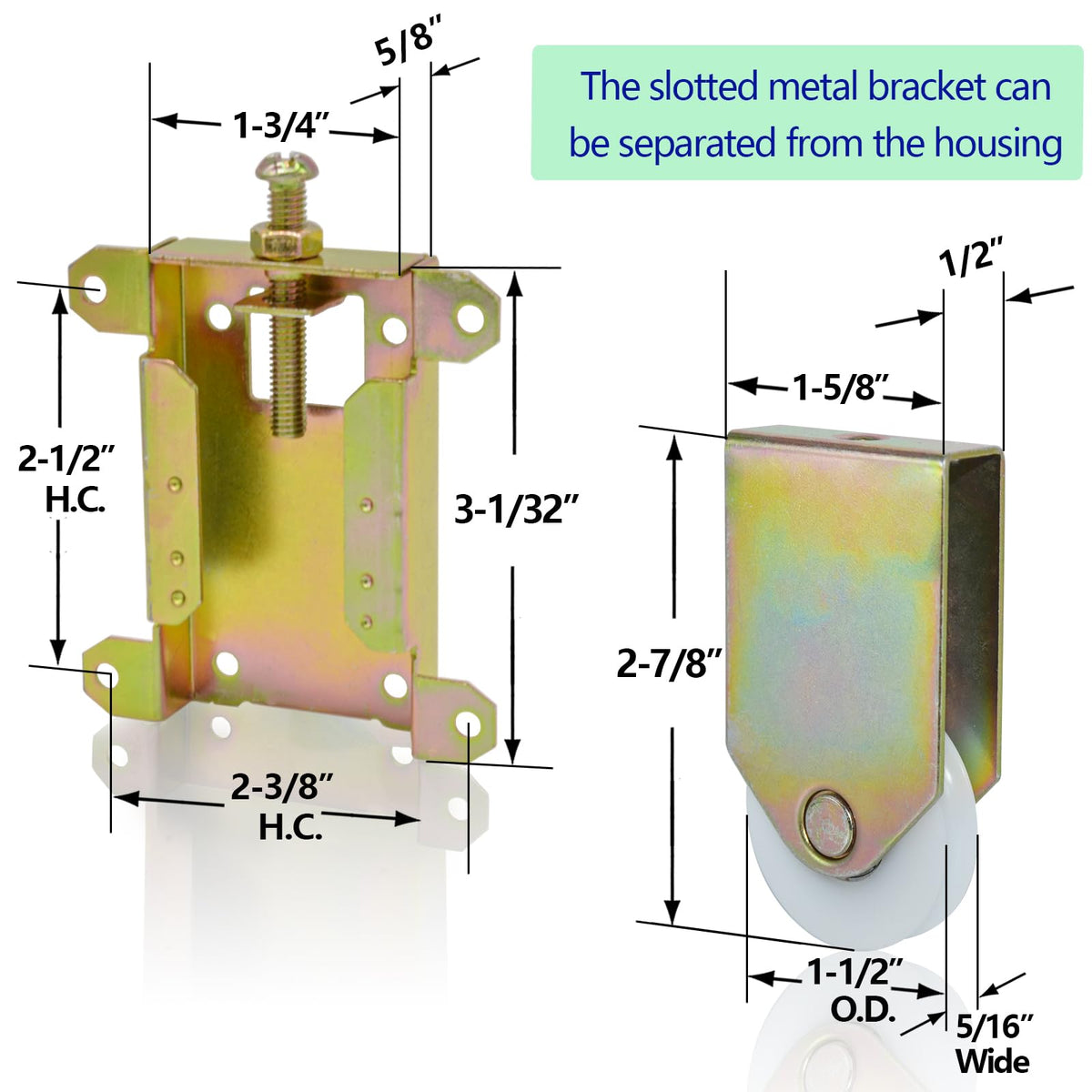 TPard roller assembly bottom mount enables easy height adjustment