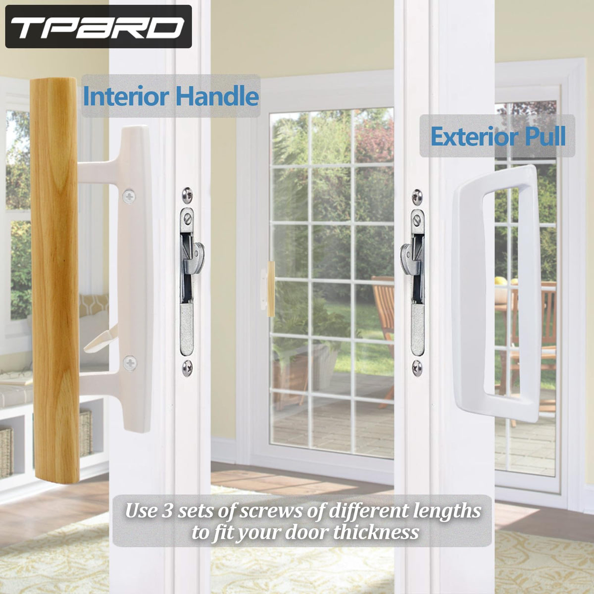 TPard screws set includes three sizes for versatile door thickness mounting.